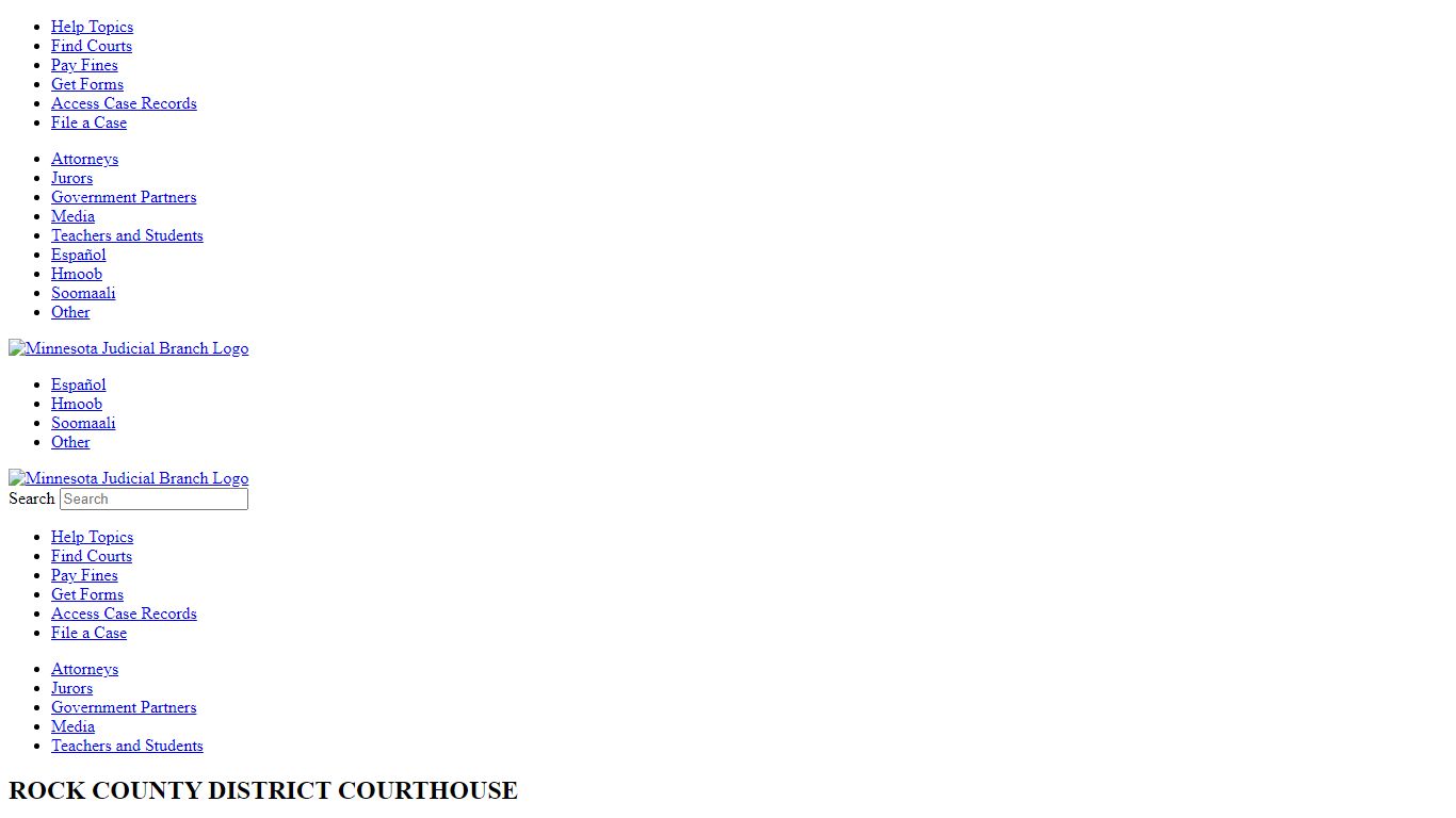 Minnesota Judicial Branch - Rock County District Court